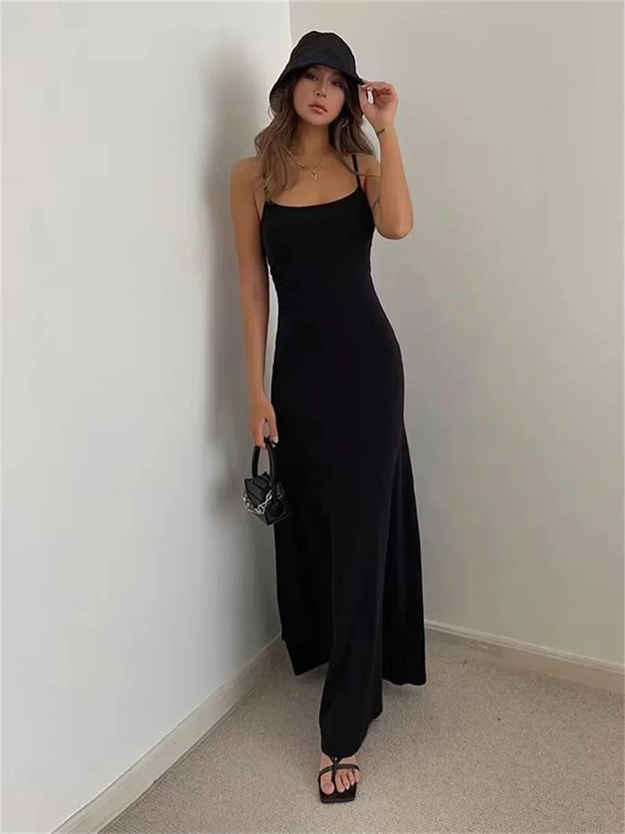 Women's Sleeveless Bodycon Spaghetti Strap Dress