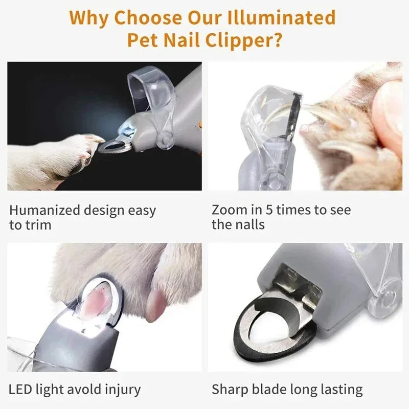 SUVETTE illuminated pet nail clipper feature grid