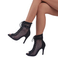 Women's Mesh Peep Toe Stiletto Sandals