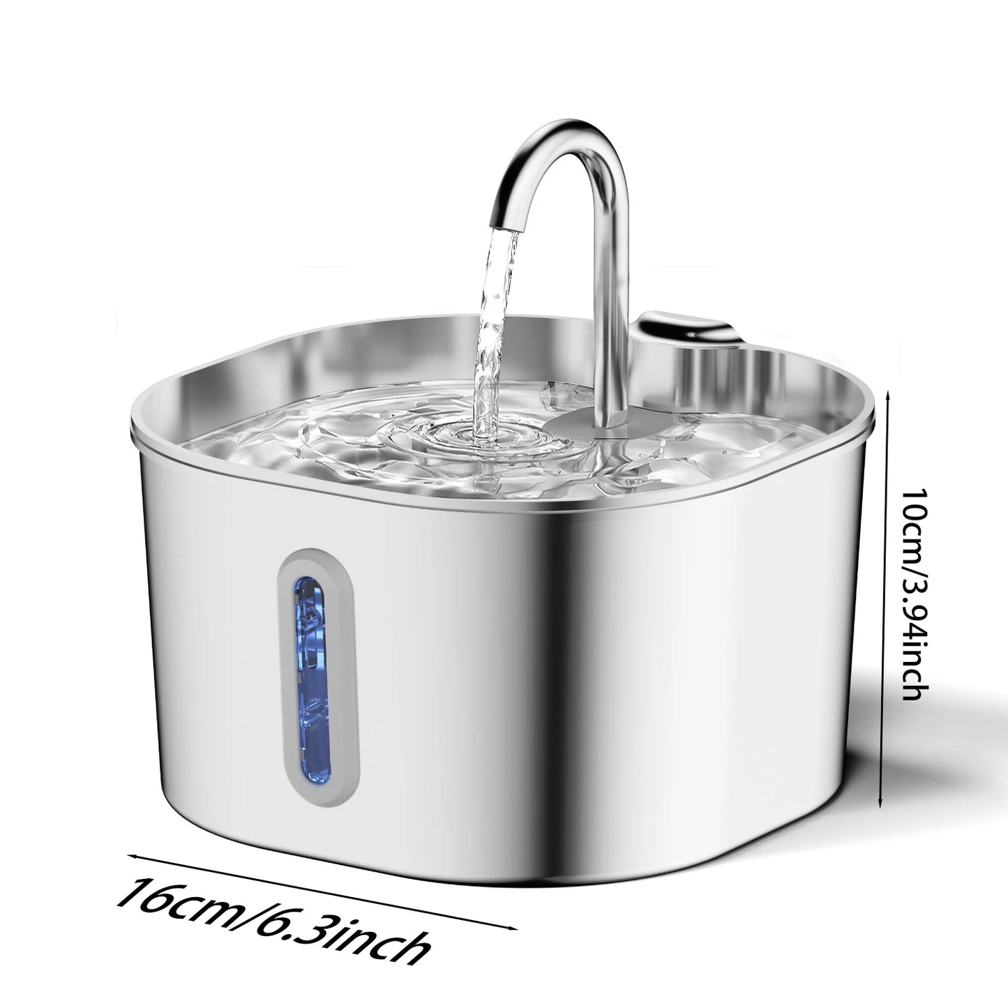 SUVETTE 2.2L pet water fountain dimensions diagram