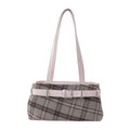 Canvas Plaid Tote Shoulder Bag