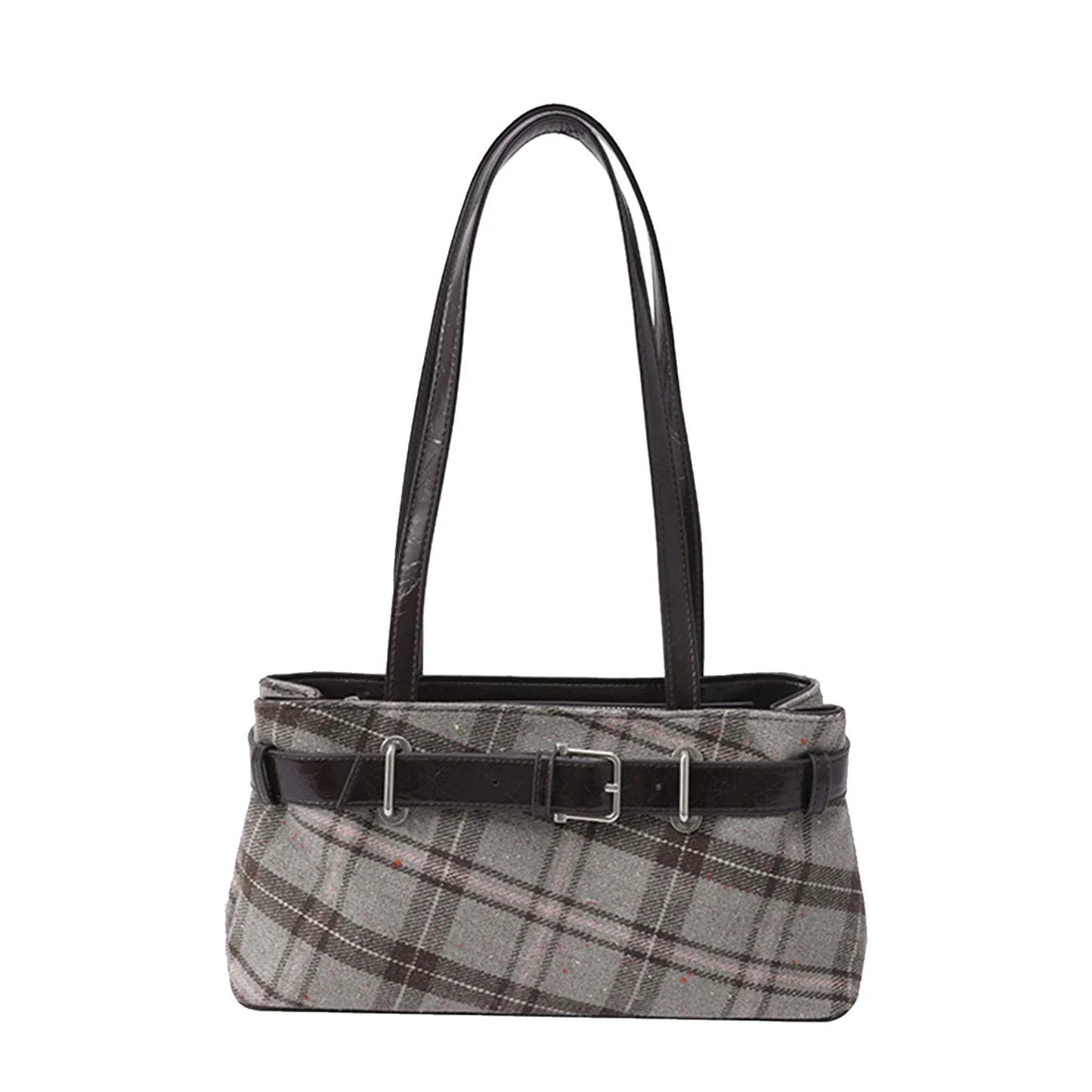Canvas Plaid Tote Shoulder Bag