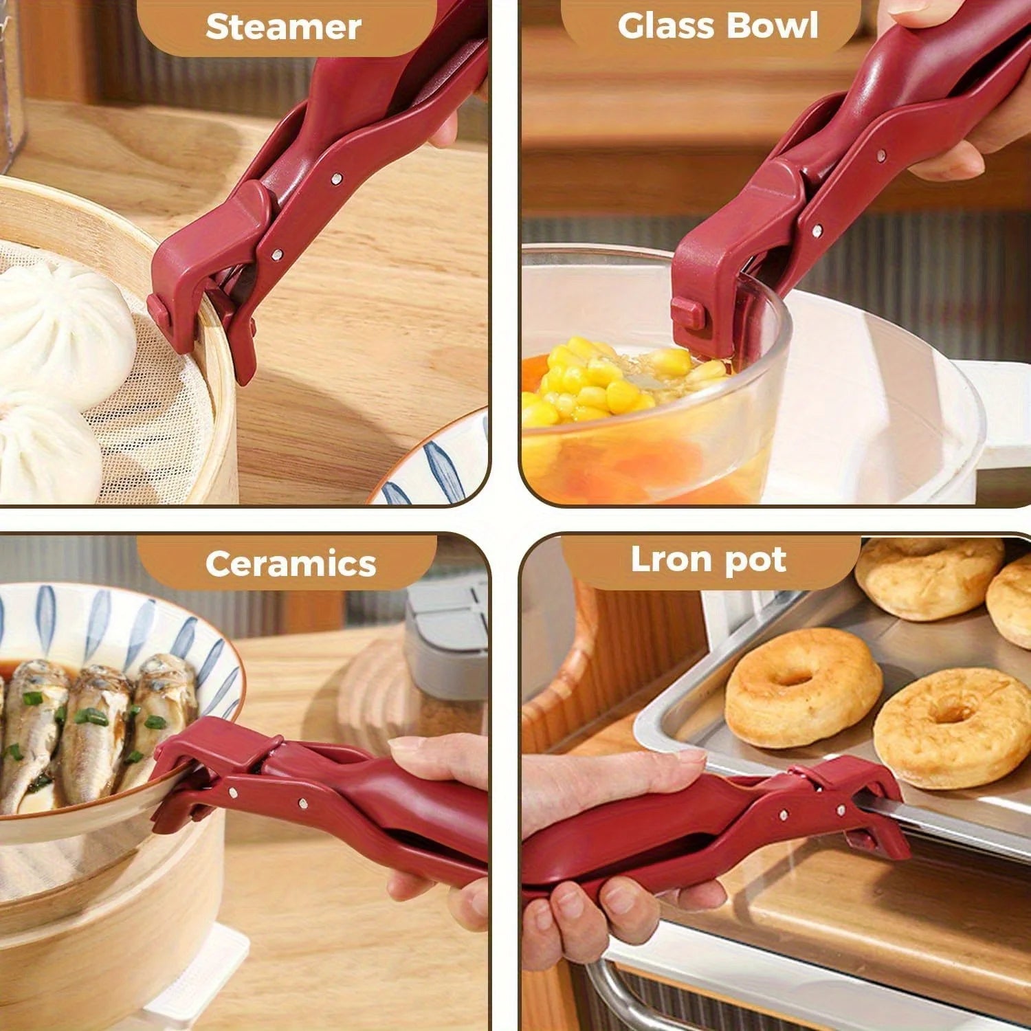 SUVETTE anti-scald gripper clips using on cookware