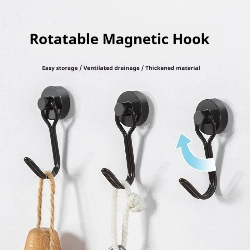 SUVETTE 360 rotating black magnetic hooks