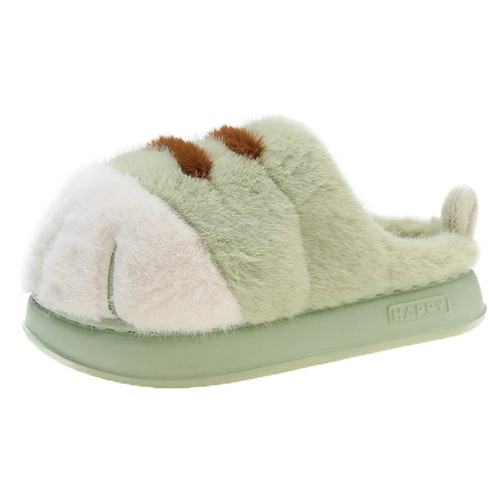 3D Cat Paw Plush Slippers
