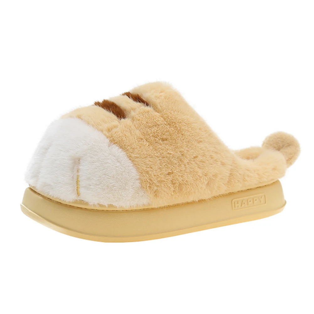3D Cat Paw Plush Slippers