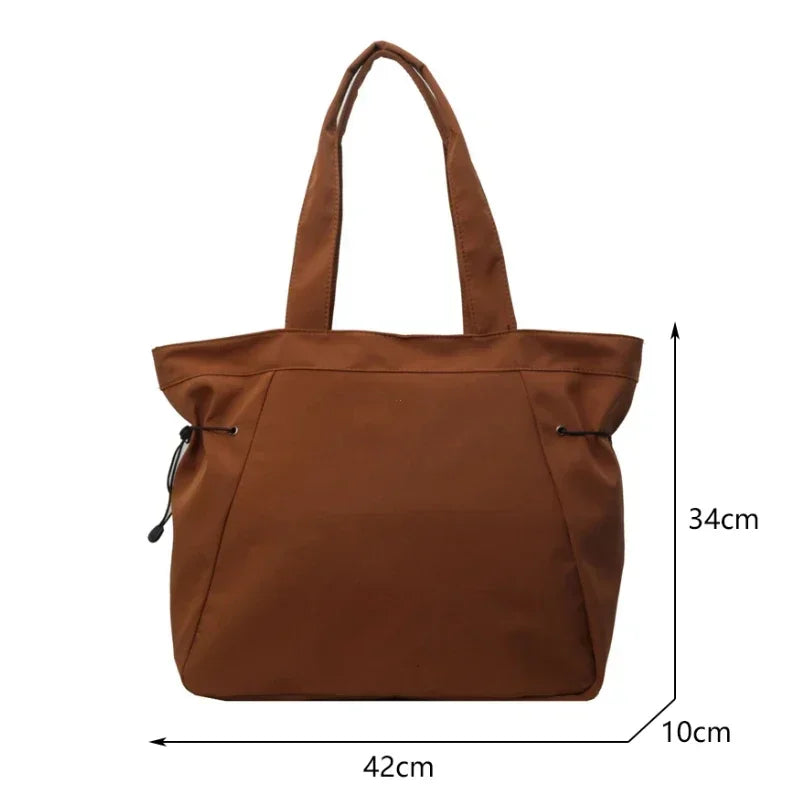 SUVETTE brown large drawstring tote bag dimensions