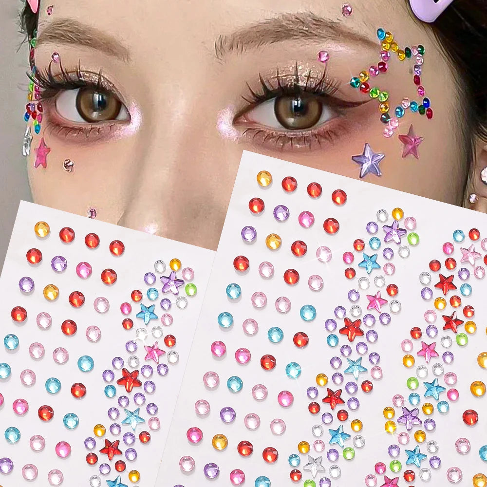 SUVETTE star face gem sheets and makeup styling