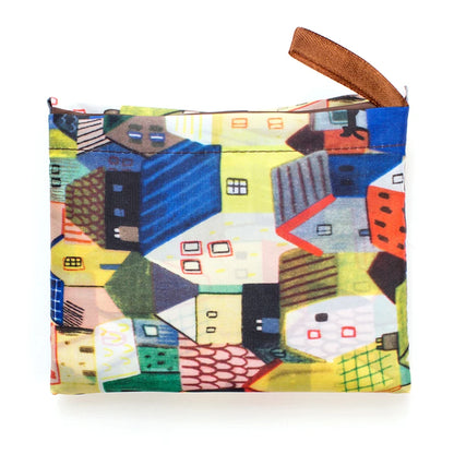 SUVETTE folded town print eco shopping bag pouch