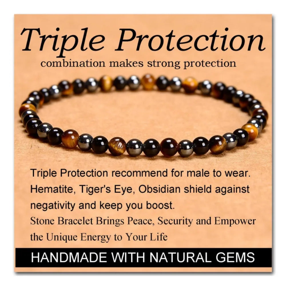SUVETTE Triple Protection Tiger Eye Stone Bracelet Card