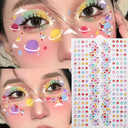 SUVETTE celestial face gems and makeup design sheet