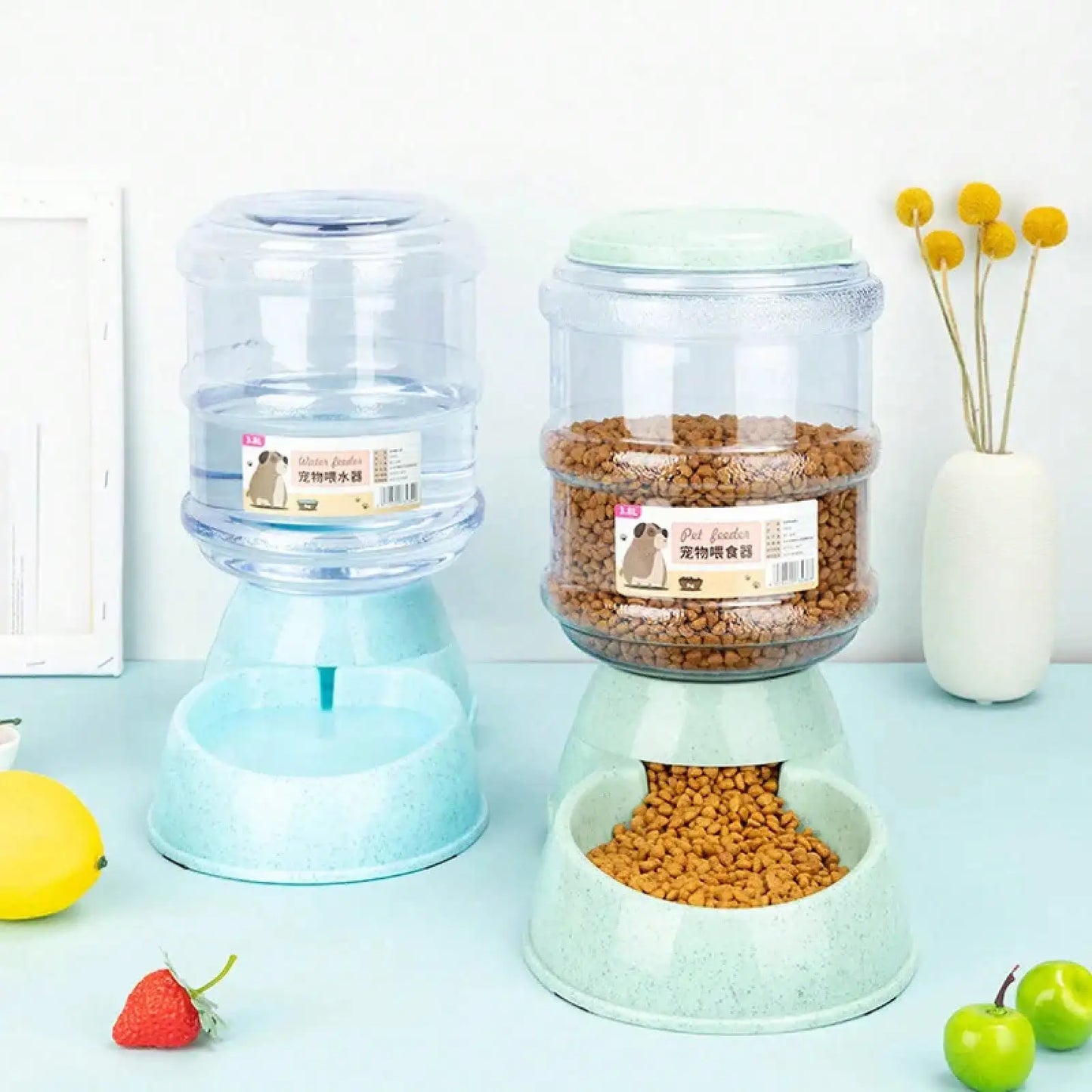 SUVETTE Automatic Pet Water Dispenser & Food Feeder Set