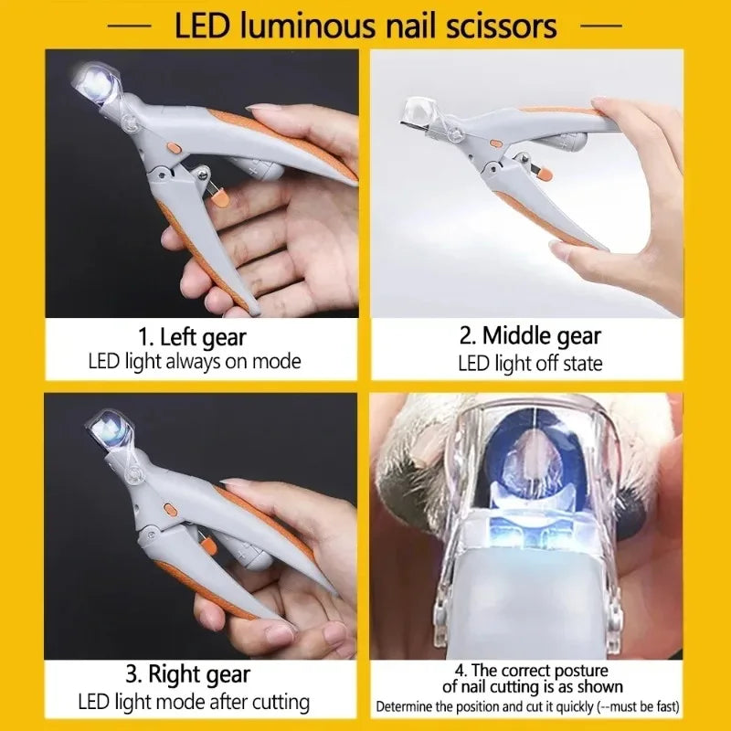 SUVETTE LED pet nail clipper operation guide grid