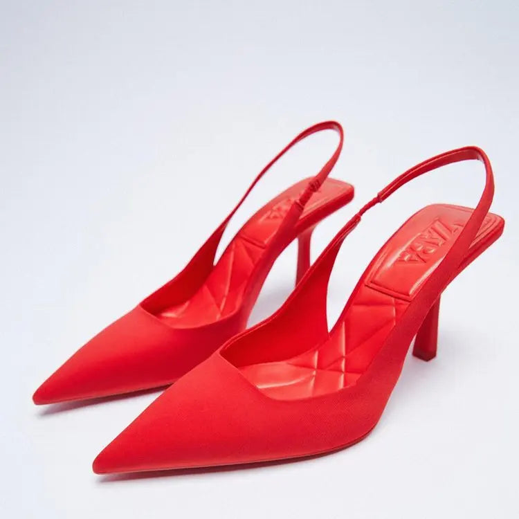 SUVETTE red slingback high heel pumps