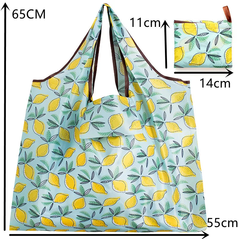 SUVETTE foldable lemon print reusable shopping bag