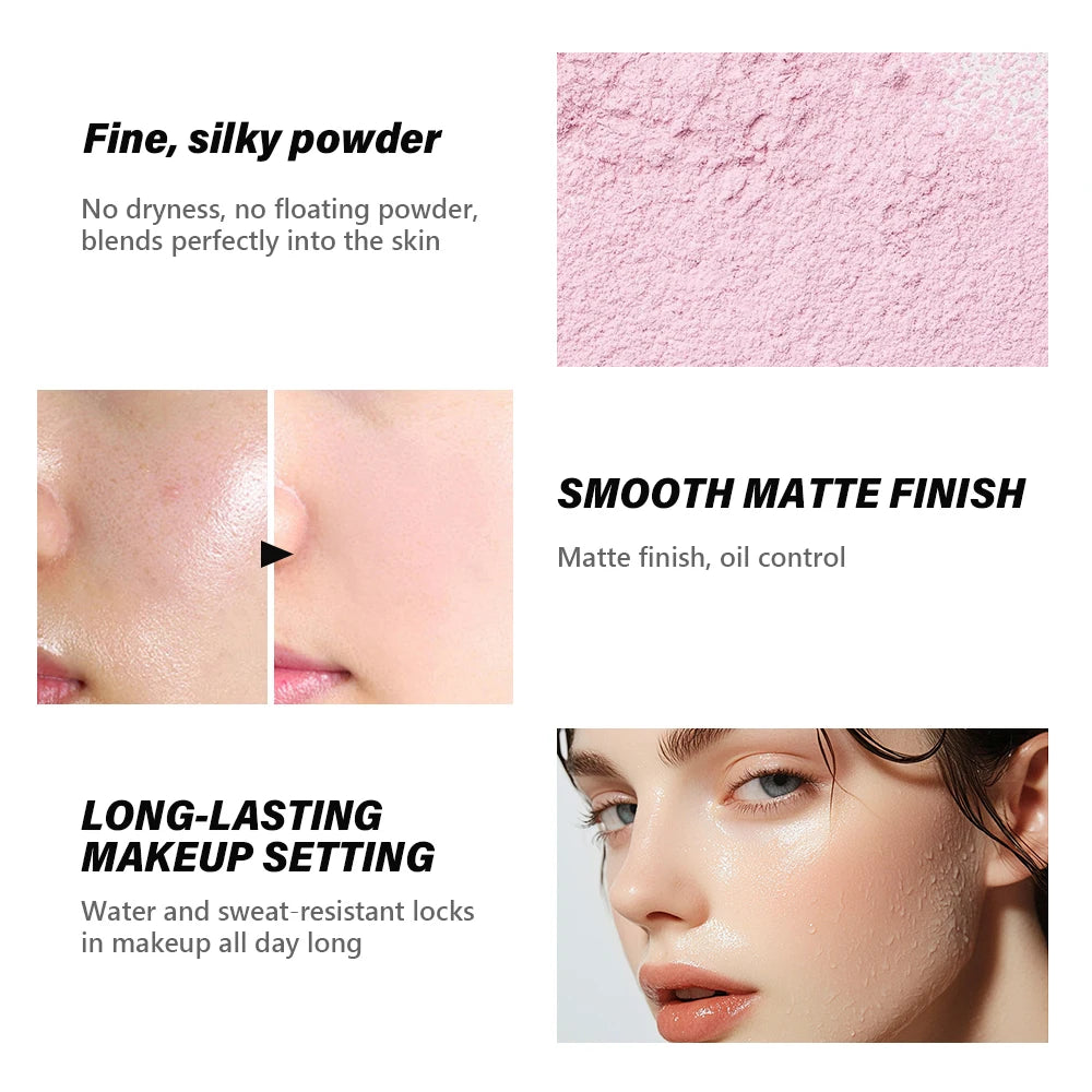 SUVETTE Loose Setting Powder Smooth Matte Finish Infographic