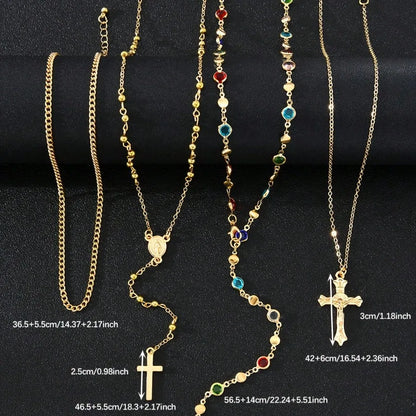 SUVETTE Gold Layered Cross Necklace Size & Length Guide
