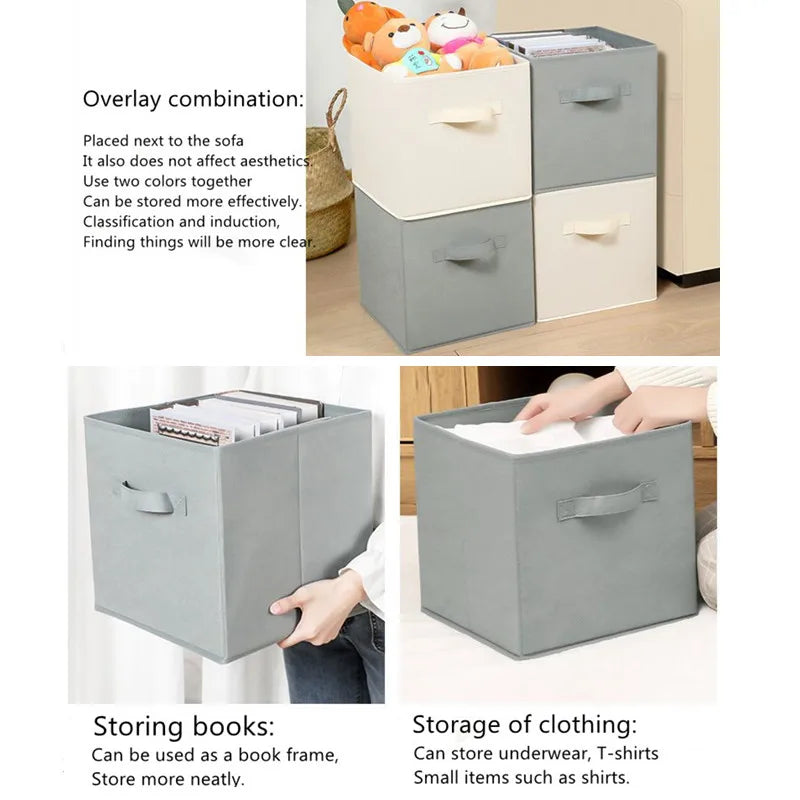 SUVETTE non-woven fabric cube storage bins stackable