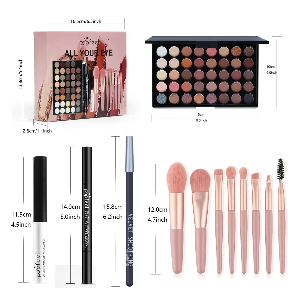 SUVETTE makeup set dimensions and item sizes guide