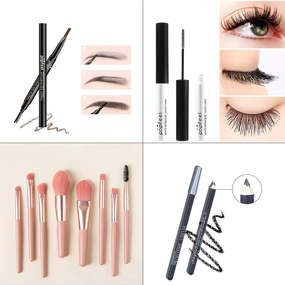 SUVETTE makeup tools collage with brushes and pencils