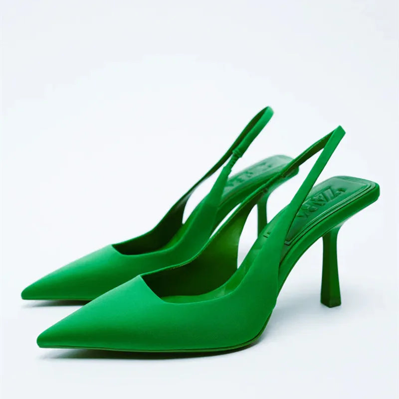 SUVETTE green slingback high heels