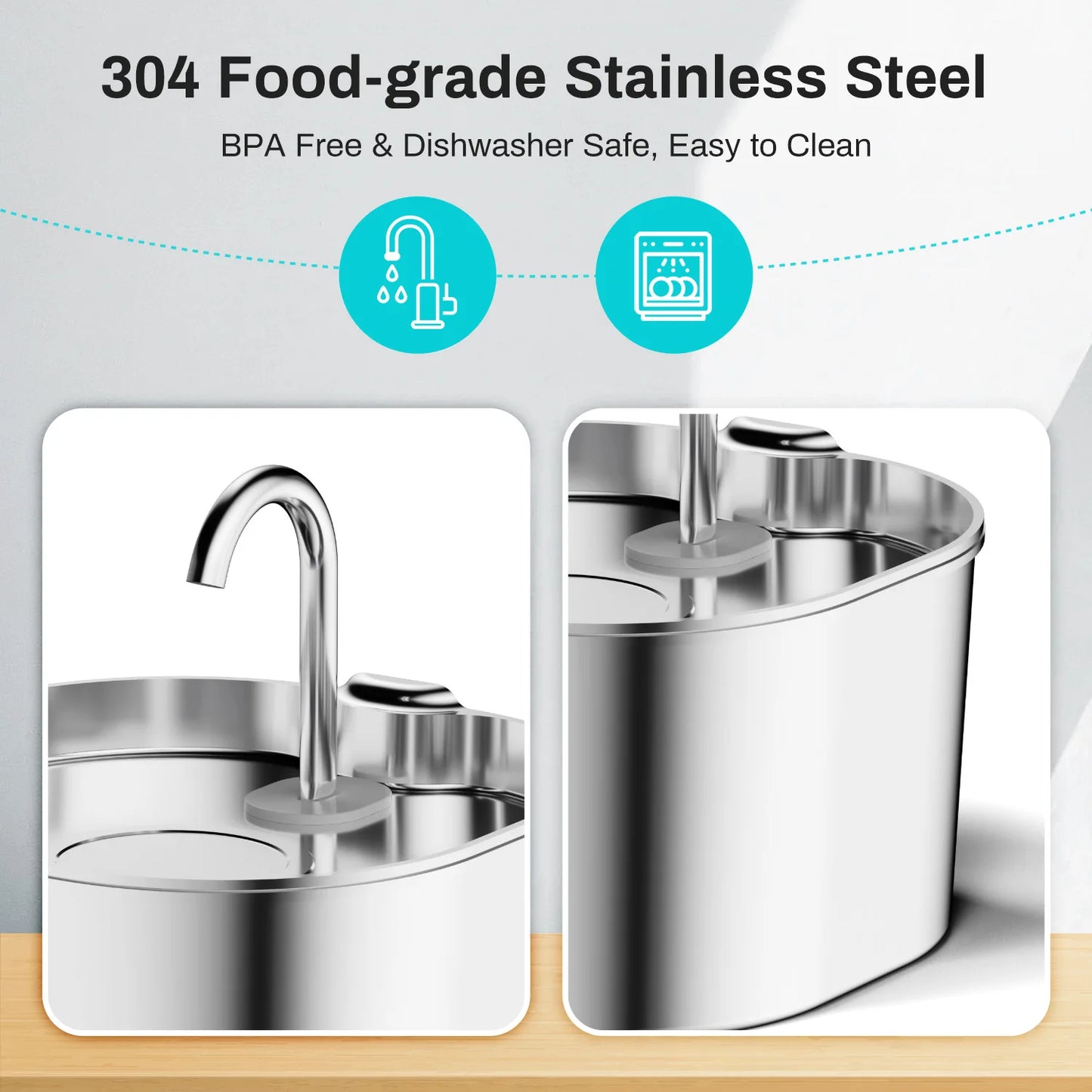 SUVETTE food-grade stainless steel pet water fountain
