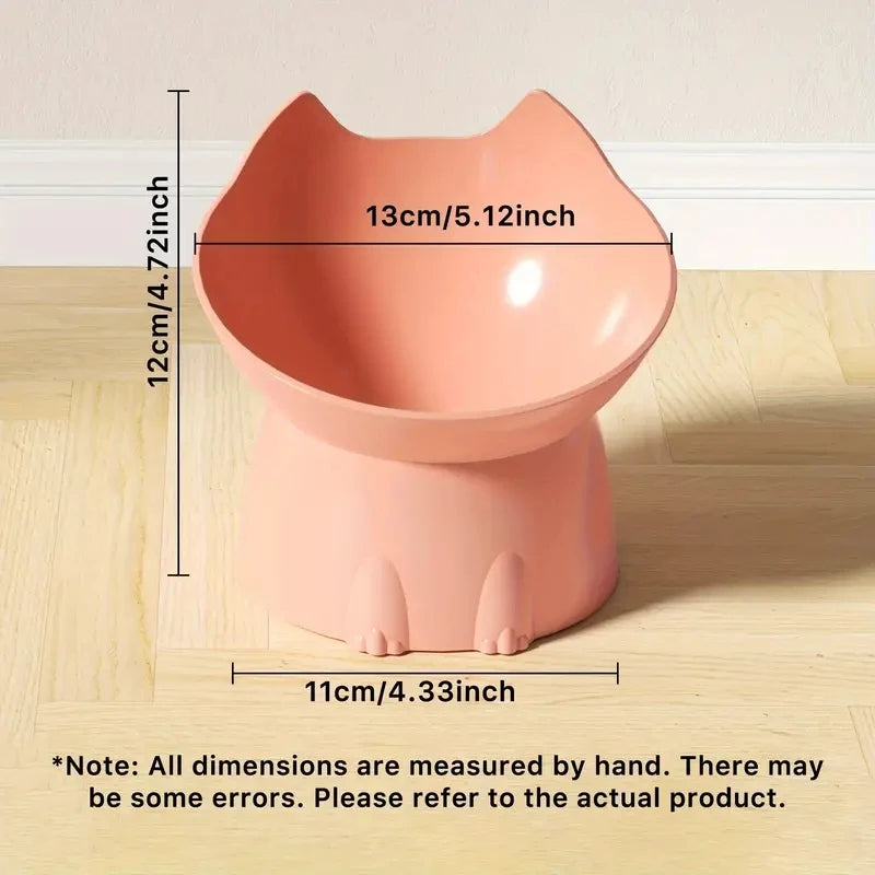 SUVETTE pink elevated cat bowl sizing guide image