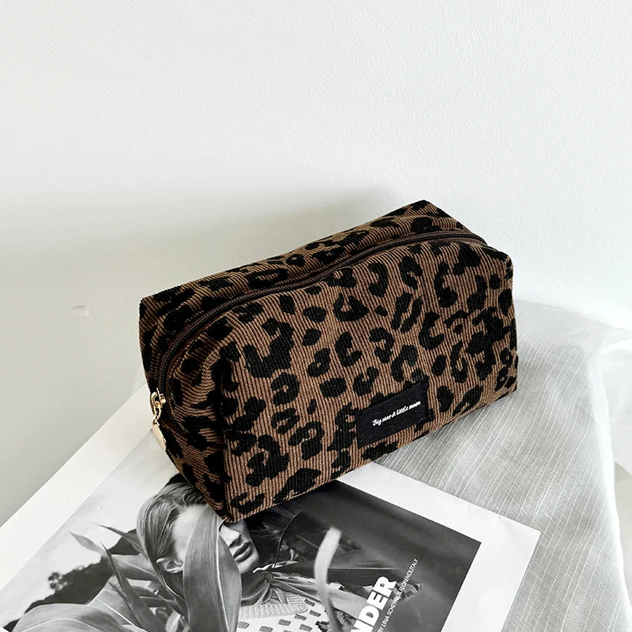 SUVETTE leopard print cosmetic bag