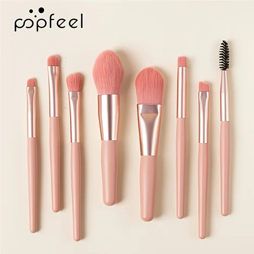 SUVETTE 8-piece pink handle makeup brush set