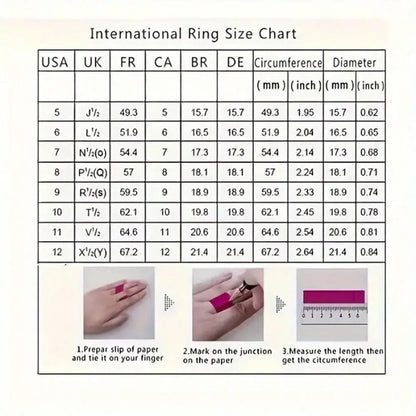 SUVETTE international ring size conversion chart