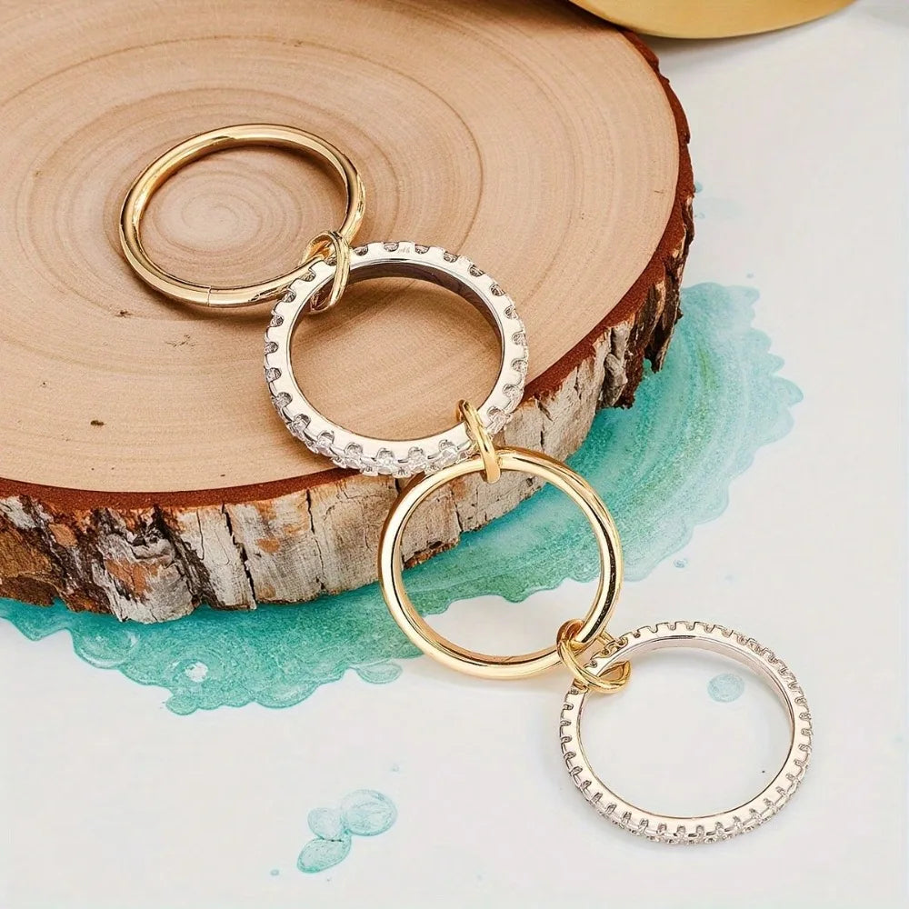 SUVETTE 18k gold interlocked stackable rings set