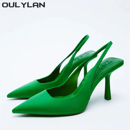 SUVETTE green slingback heels